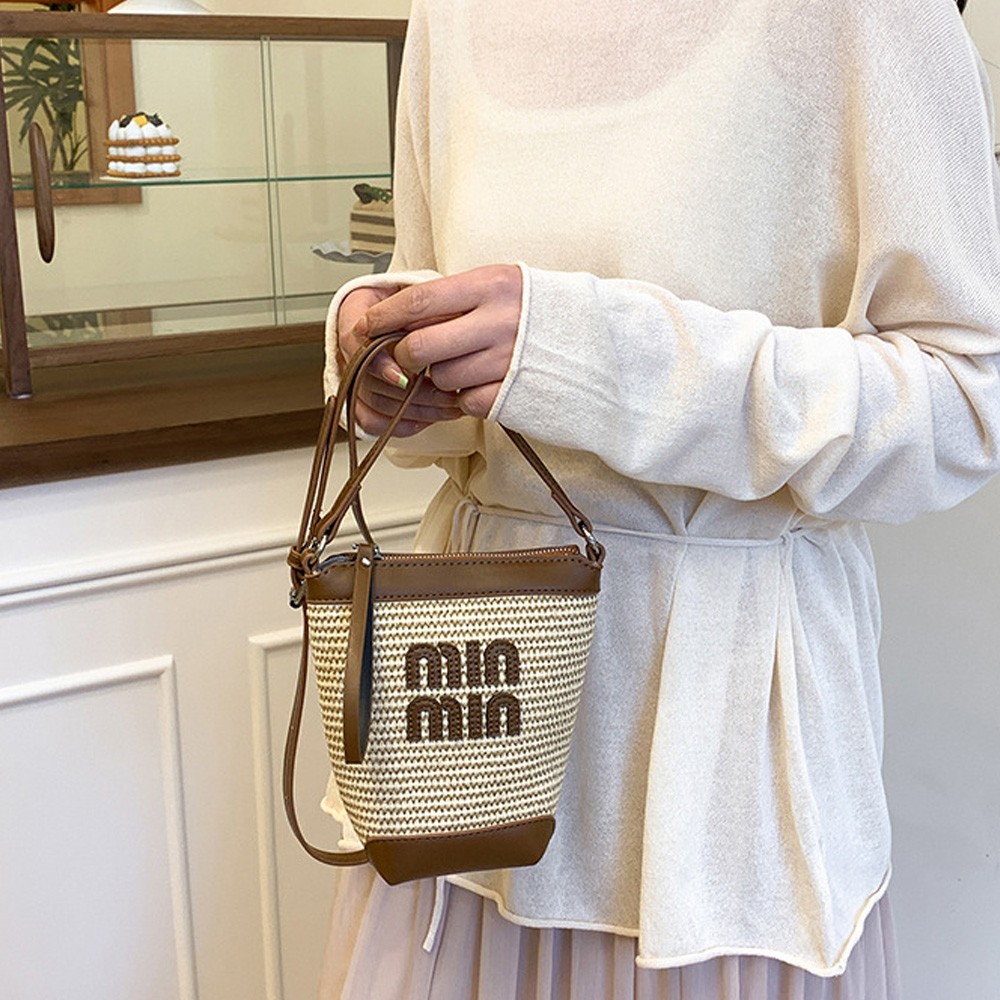 Women Bags 2026 Trends - Fashion Contrasting Color Woven Cotton Phone